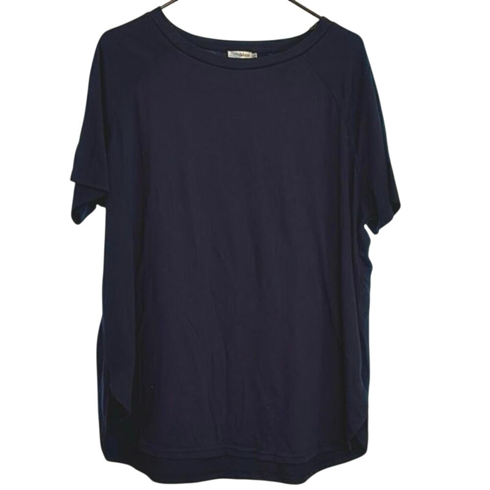 Newchoice Navy Blue Oversized Tunic Top Women’s 2XL Short Sleeve Casual Tee